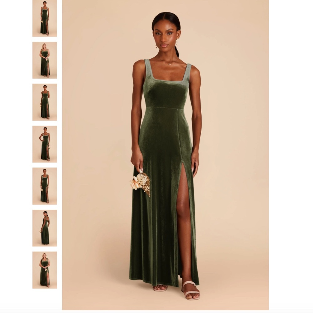 Olive Velvet Bridesmaid Dress - Birdy Grey - XS